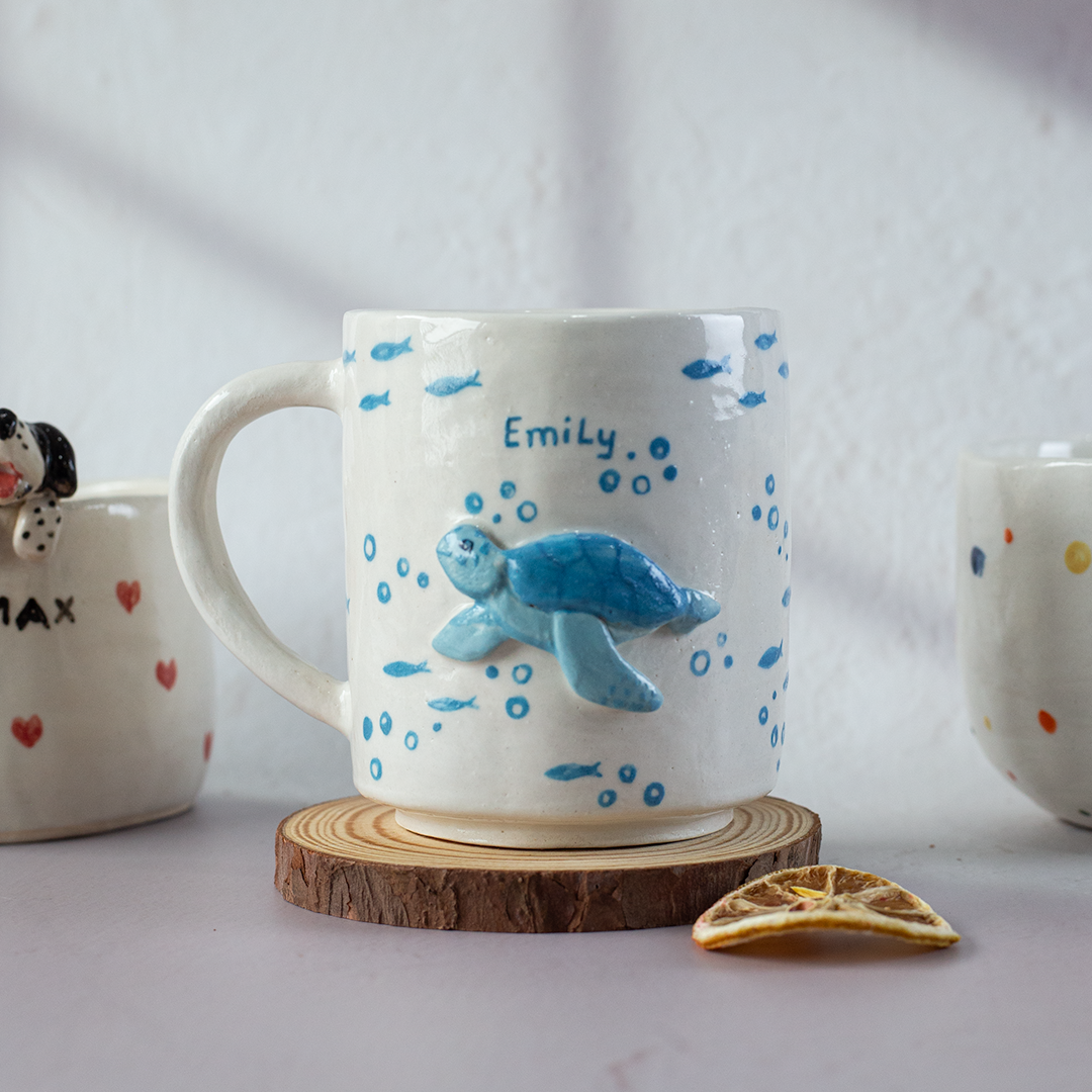 Ocean Friend Cute Sea Turtle Cup Customize Handmade Cup Gift