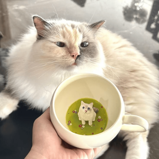 Handmade Custom Pet Figure Ceramic Mug Aesthetic
