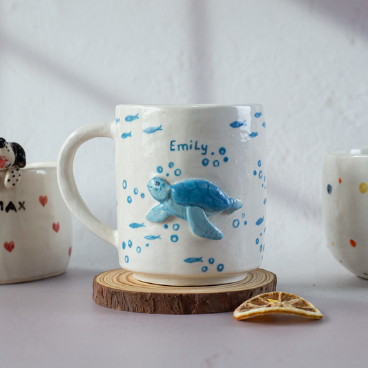 Ocean Friend Cute Sea Turtle Cup Customize Handmade Cup Gift