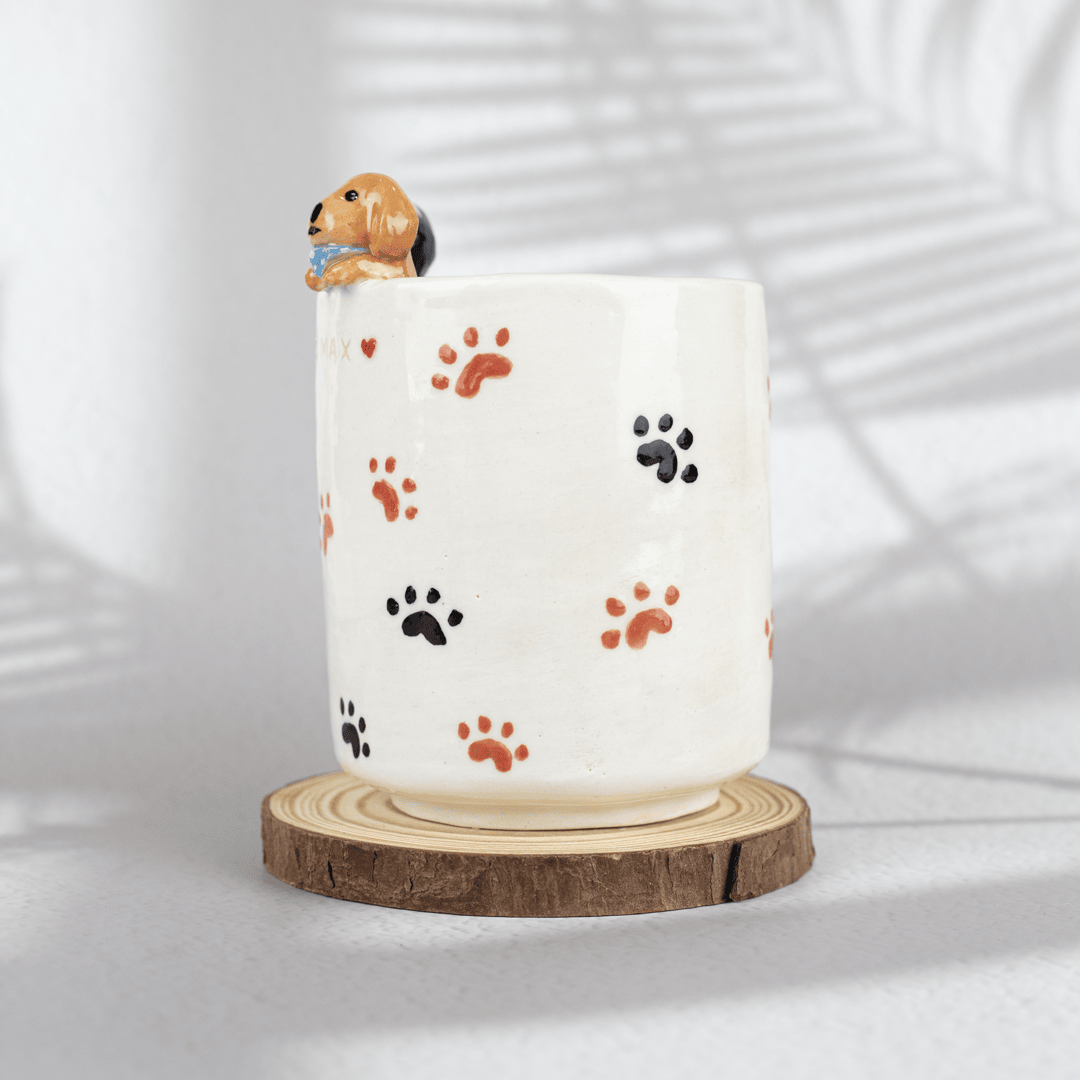 Paw Prints And Pups Cup Customize Handmade Pet Mug